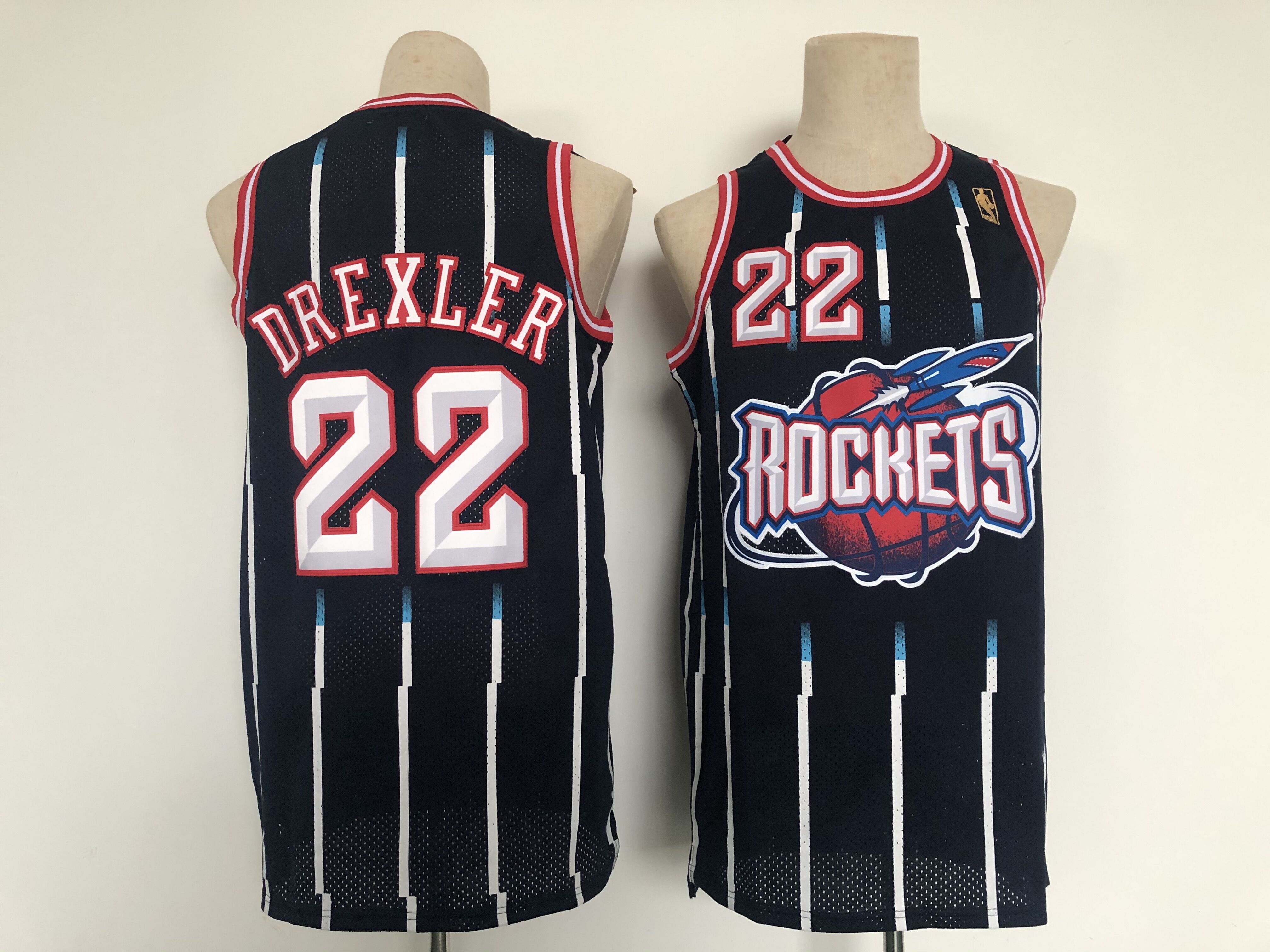 NBA Men Houston Rockets 22 Drexler Navy Blue jersey